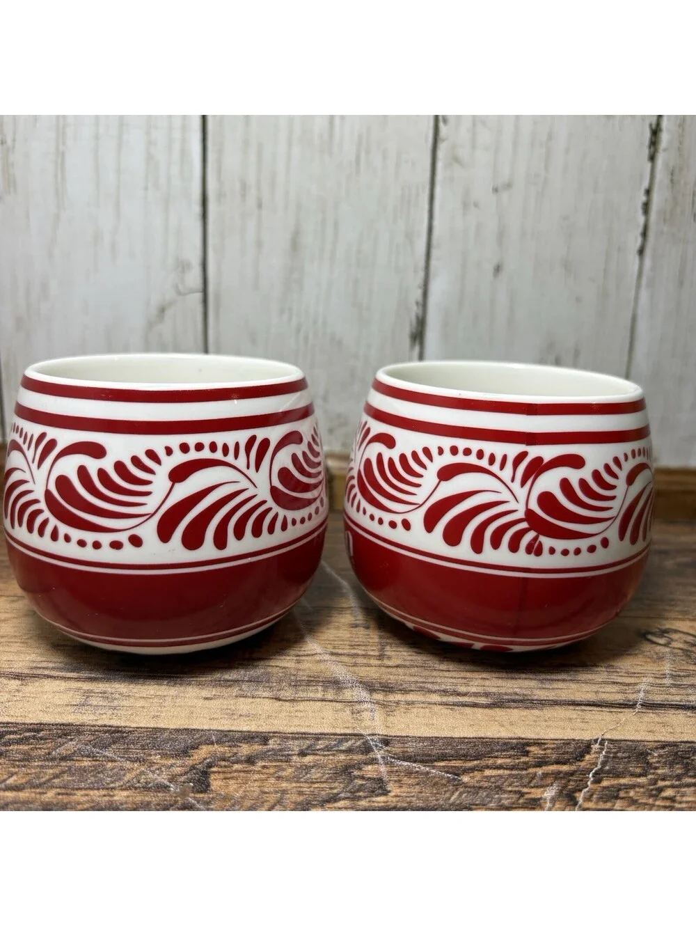1800 Tequila Ceramic Cups Set of 2 Red/White 10 oz Promotional Gift Set